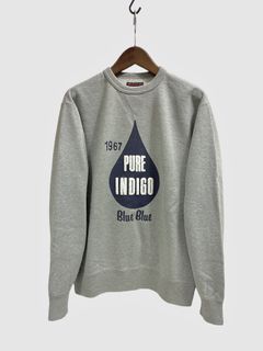 BLUE BLUE インディゴドロップ BB クルーネックスウェット/ グレー / ブルーブルー