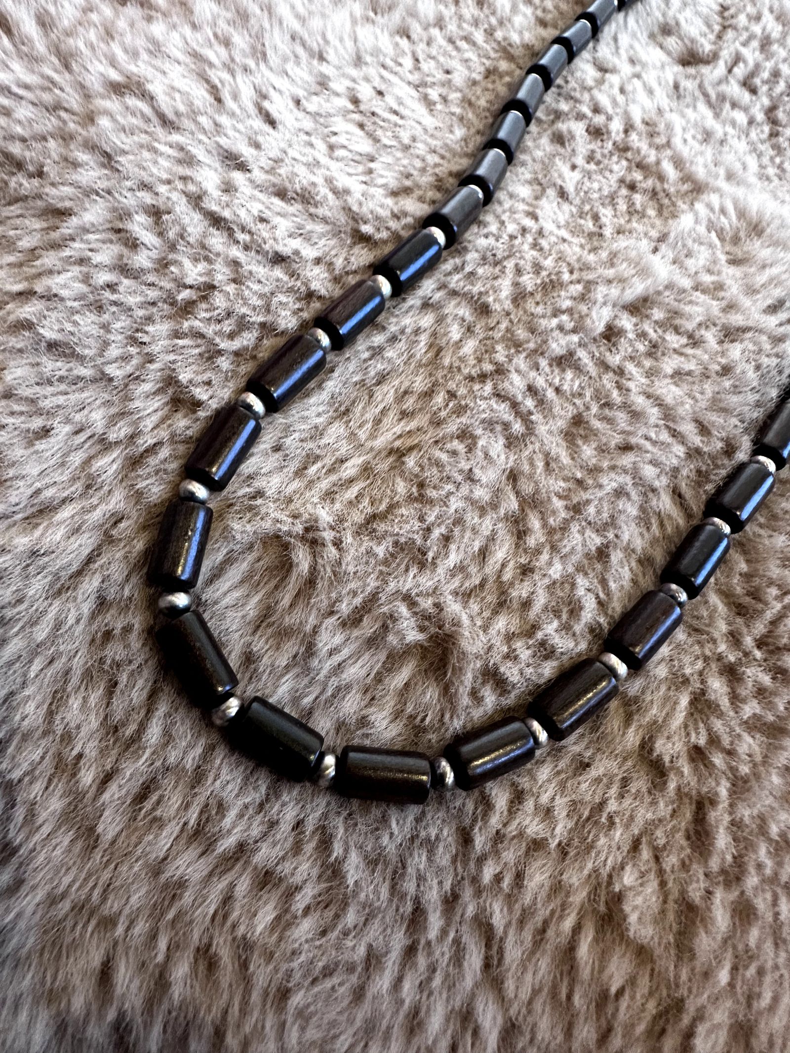 INDIAN JEWELRY - エボニービーズ×ナバホパール ネックレス INDIAN JEWELRY - エボニービーズ×ナバホパール ネックレス