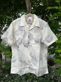 ALOHA SHIRT / “DUKE’S SHELL” / コットンリネン / 半袖オープンシャツ / 貝殻 / シェル柄 / アロハシャツ / ハワイアン / DK39094 / オフホワイト(105)