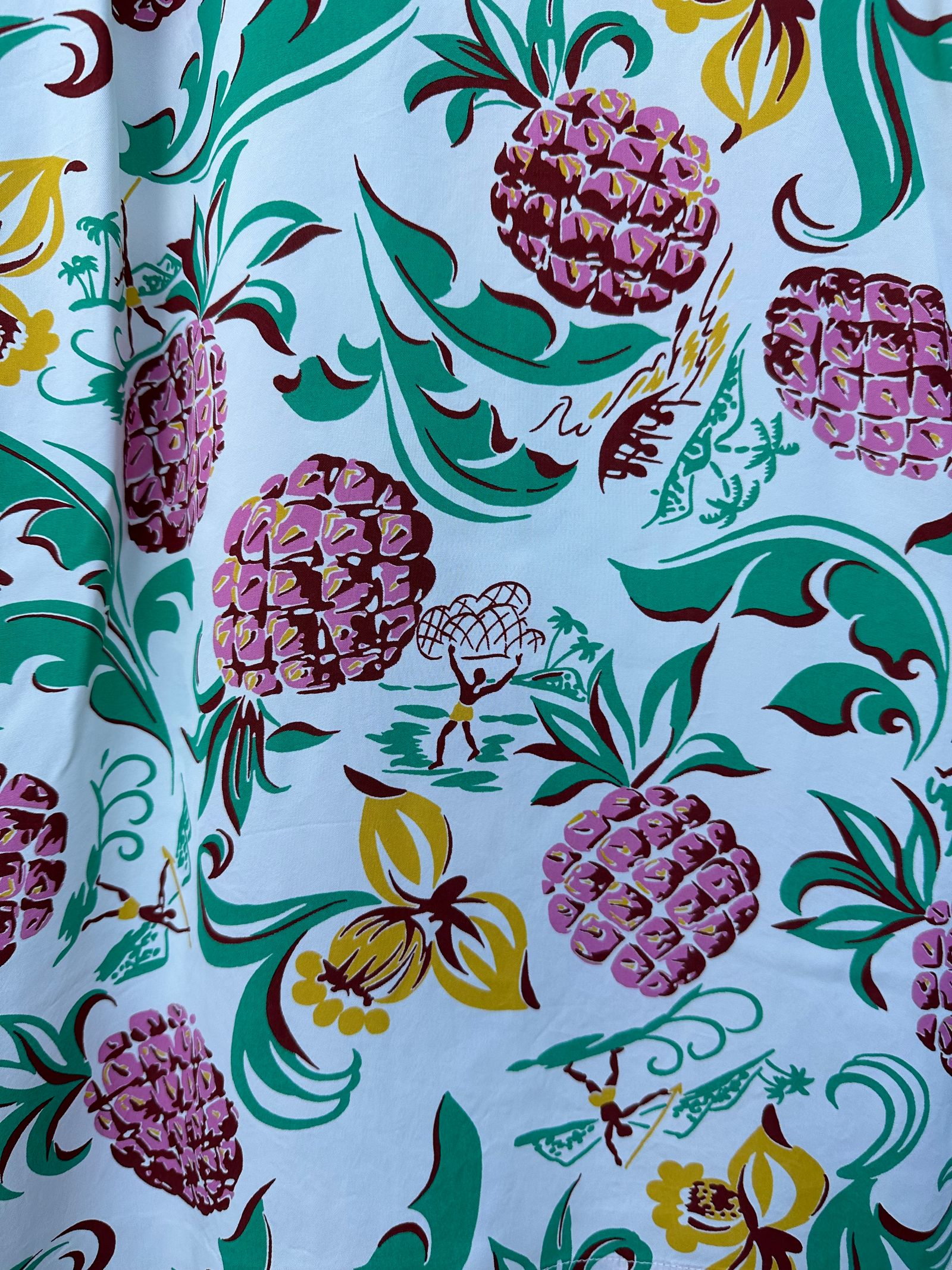 ALOHA SHIRTS “ ISLAND FEELING ”  /半袖レーヨンシャツ / アロハシャツ / ハワイアン / パイナップル柄 / SS39022 / オフホワイト (105)