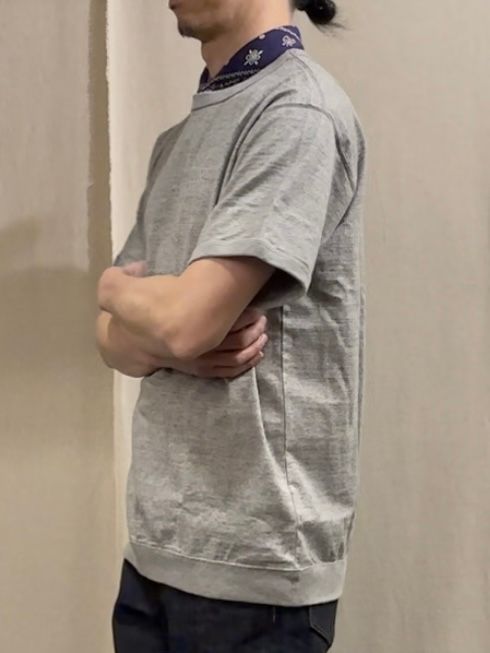 WHITESVILLE / ホワイツビル 14/- HALF SLEEVE RIB T-SHIRT / 半袖リブTシャツ / WV79147 ヘザーグレー(113)