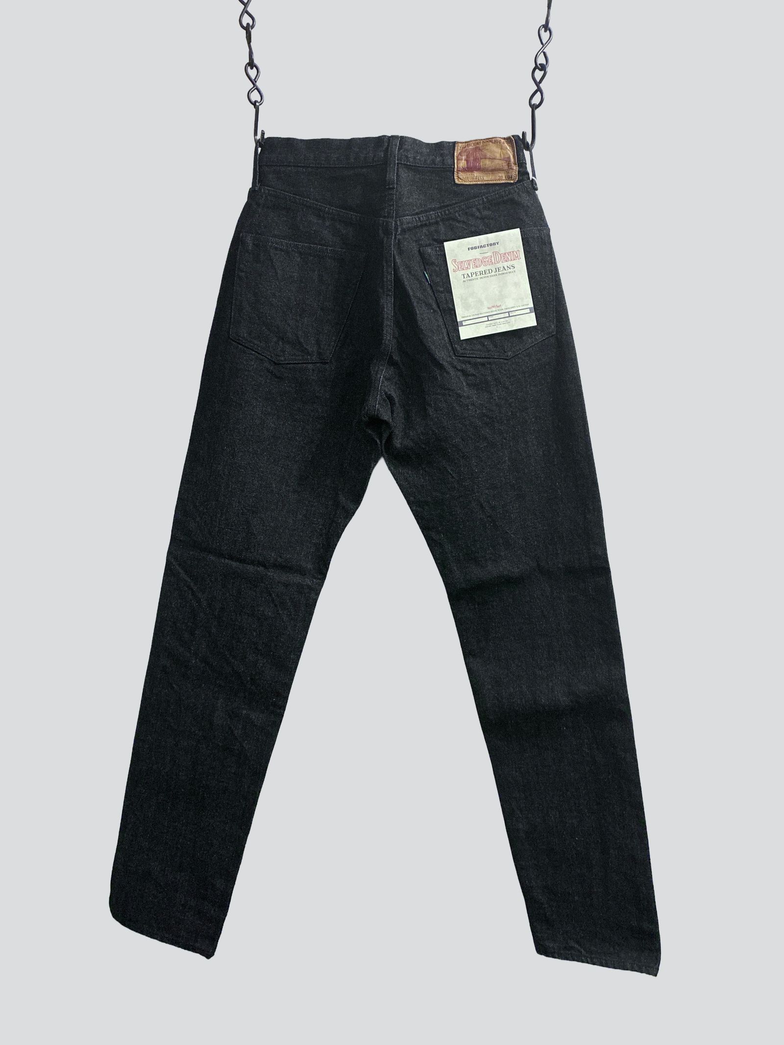 FOBファクトリー / F153 SELVEDGE DENIM TAPERED 5P / セルビッジデニム テーパード5P / ブラックデニム