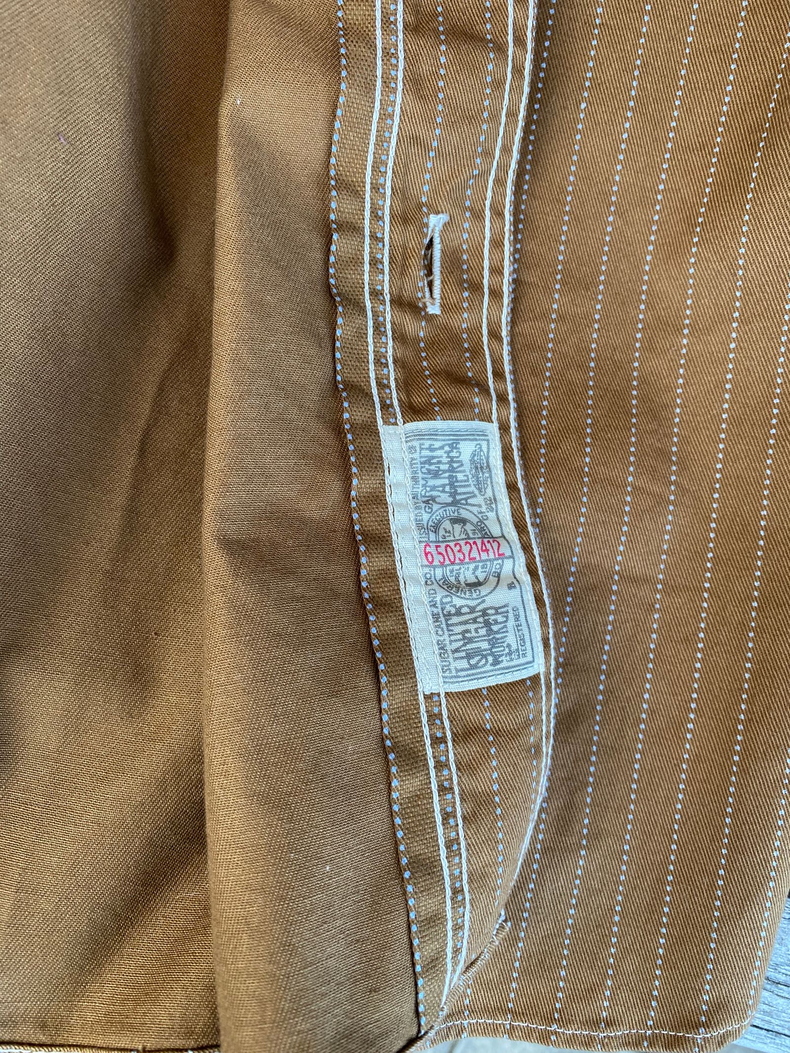 SC28516 / FICTION ROMANCE 8.5oz. BROWN WABASH STRIPE WORK SHIRT / ブラウンウォバッシュ ストライプワークシャツ