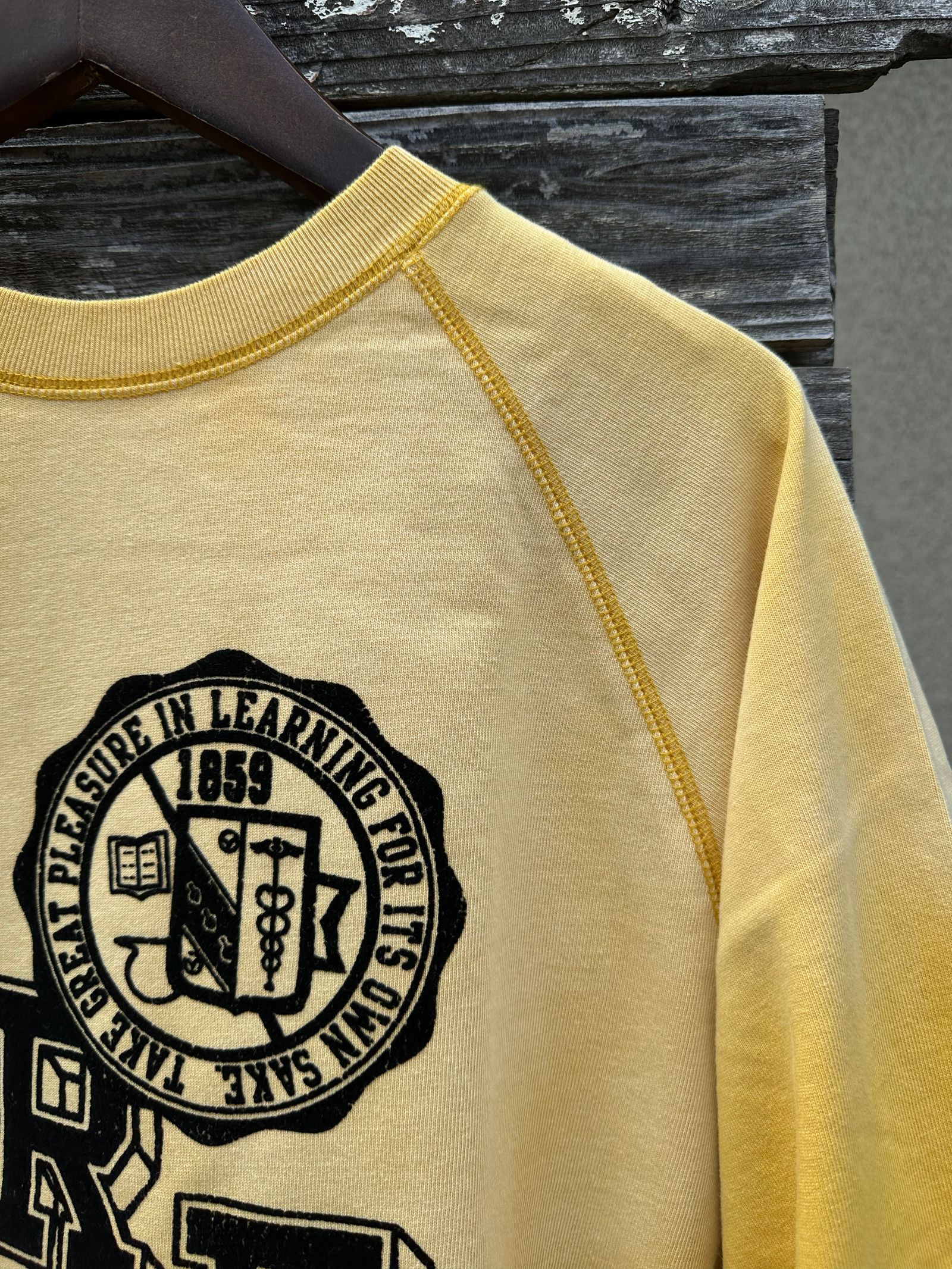 SCREEN STARS / スクリーンスターズ / Amecaji 3/4 slv Tee /アメカジ七分袖Tシャツ / フロッキープリント / イエロー