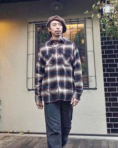 TWILL CHECK L/S WORK SHIRT / ヘビーネルワークシャツ / ネルシャツ / オンブレチェックシャツ / SC28743 / ブラウン