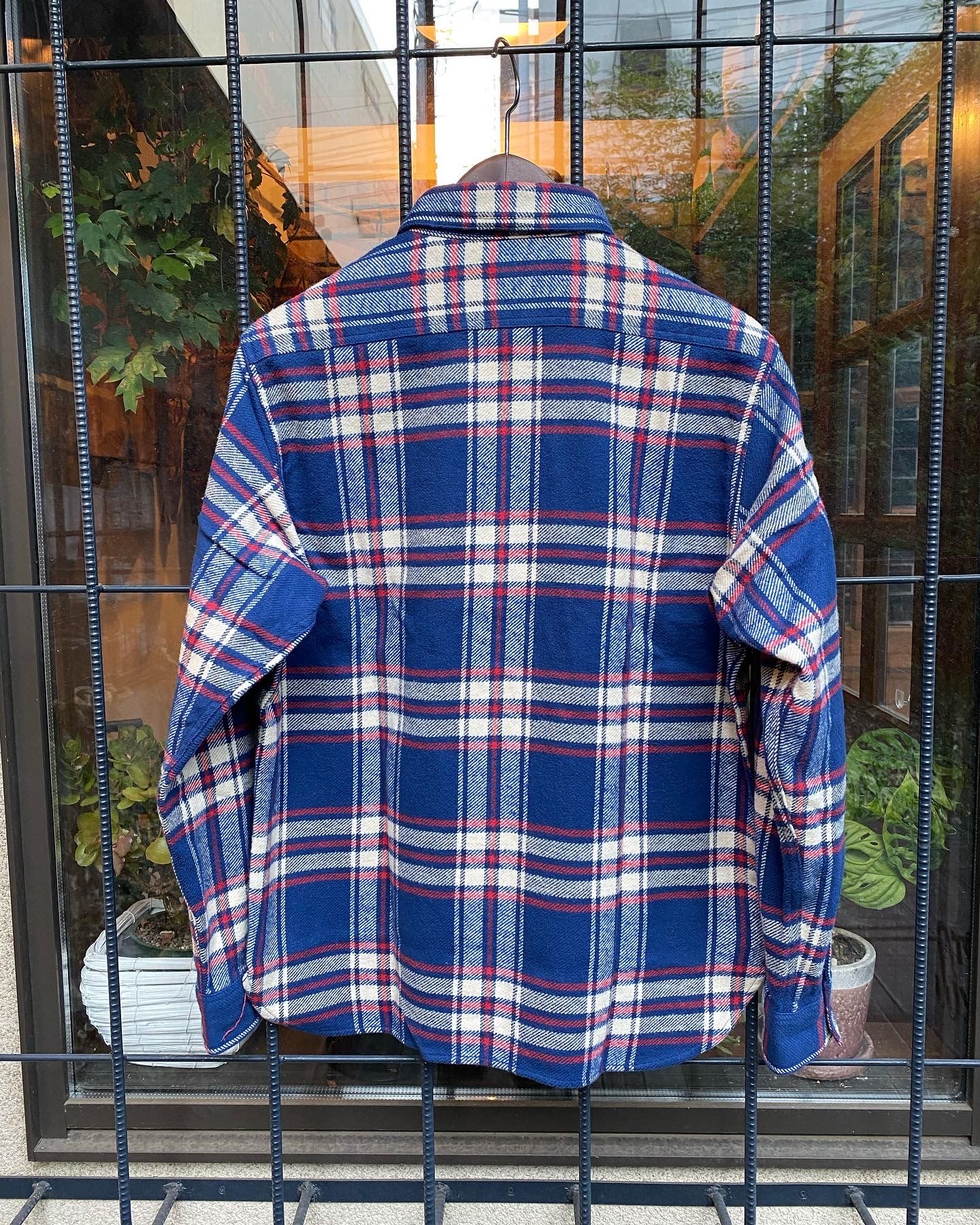 SUGAR CANE - TWILL CHECK L/S WORK SHIRT / ヘビーネルワークシャツ / ネルシャツ / チェックシャツ /  SC28746 / ネイビー | NARO CLOTHING