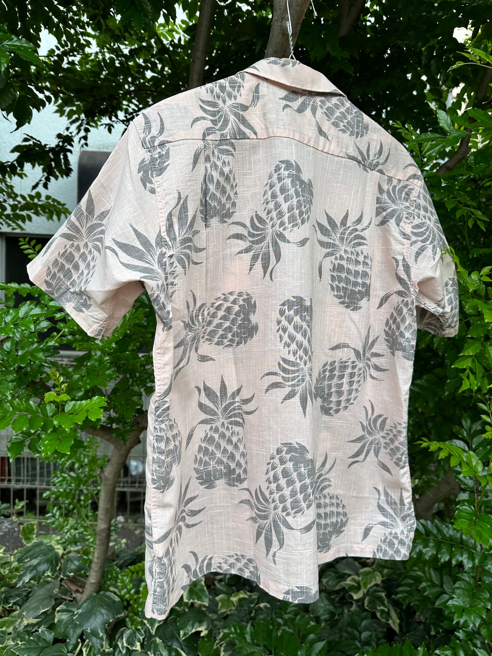ALOHA SHIRT / “DUKE’S PINEAPPLE ” / コットンリネン / 半袖オープンシャツ / パイナップル柄 / アロハシャツ / ハワイアン / DK39092 / ピンク(162)