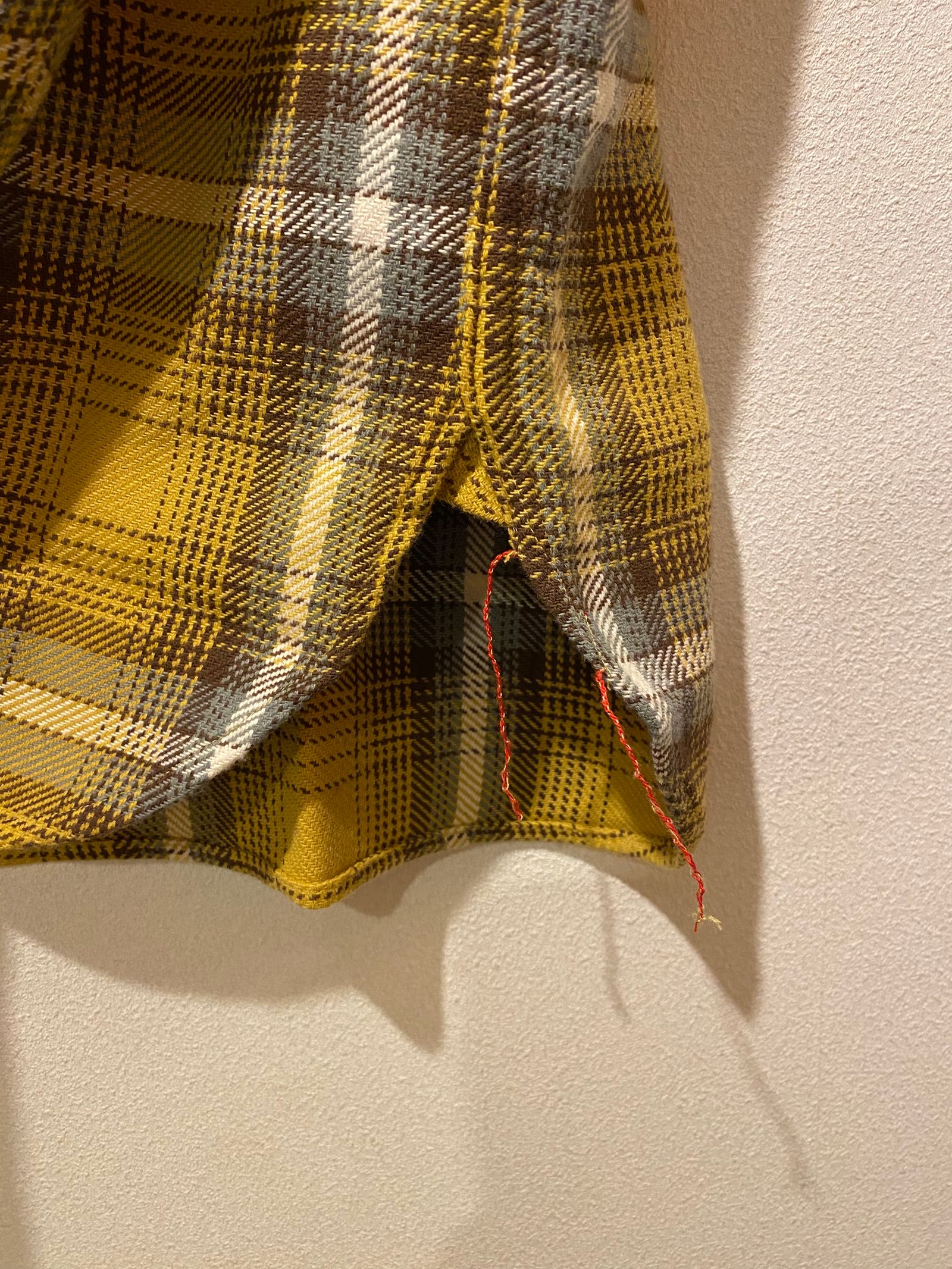 SC28957 / TWILL CHECK WORK SHIRT / ヘビーネルワークシャツ / ネルシャツ / チェックシャツ / YELLOW (155)