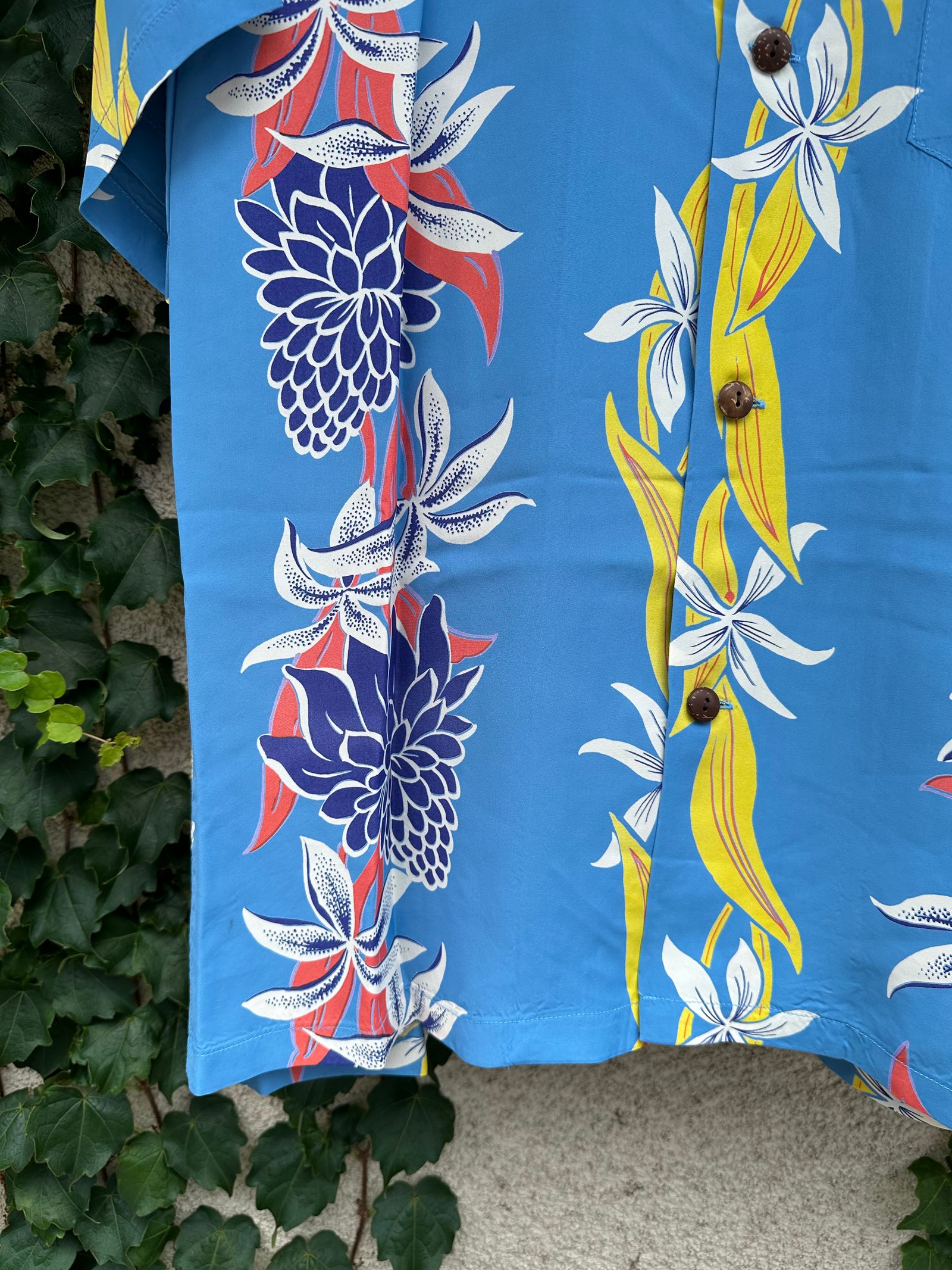 ALOHA SHIRTS “BLOOMS OF TORCH FLOWER”/半袖レーヨンシャツ / アロハシャツ / ハワイアン / トーチジンジャー / SS39024 / ブルー (125)