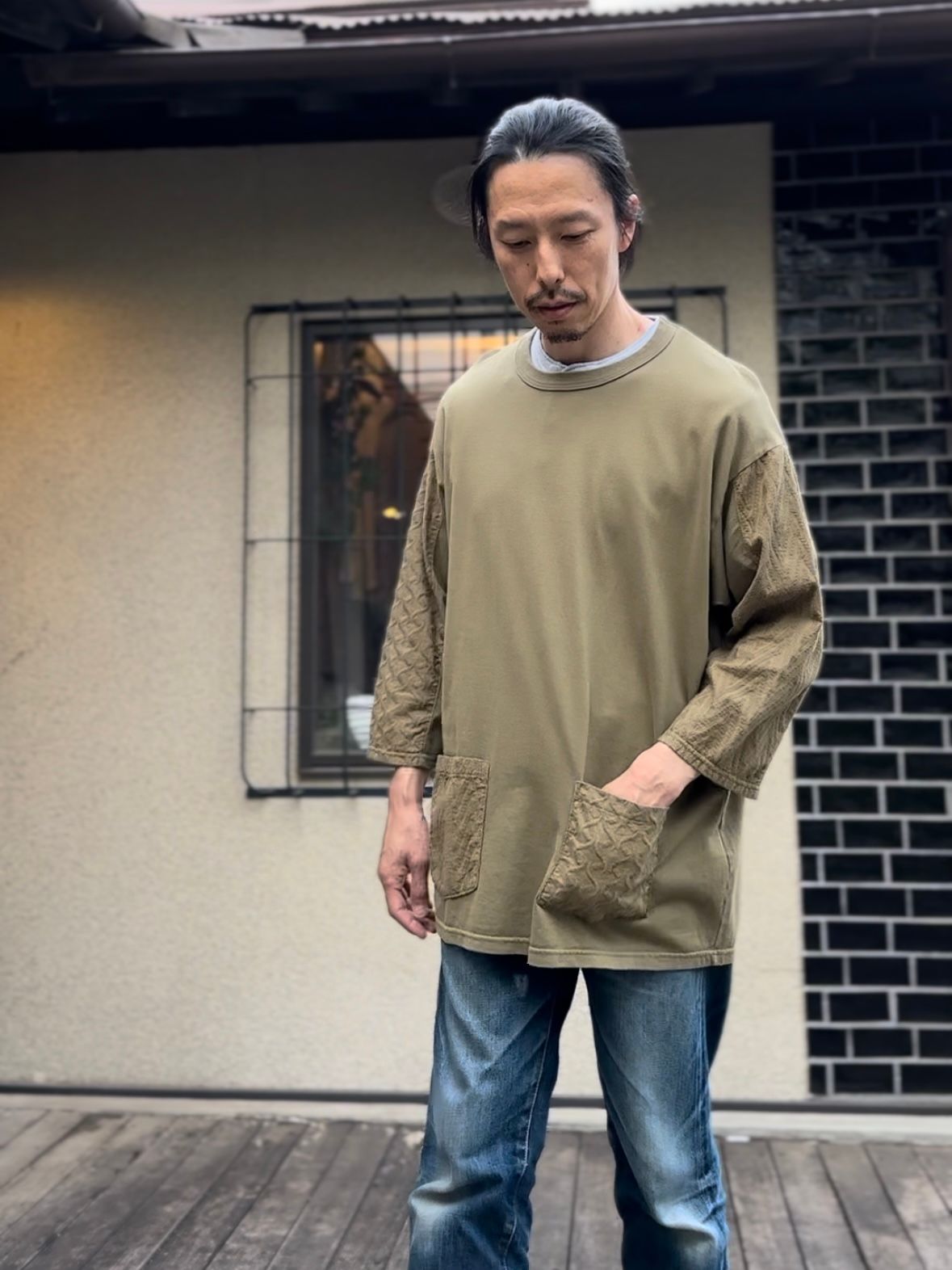 NEEDLE CUTSEW / ニードルカットソー / オリーブ