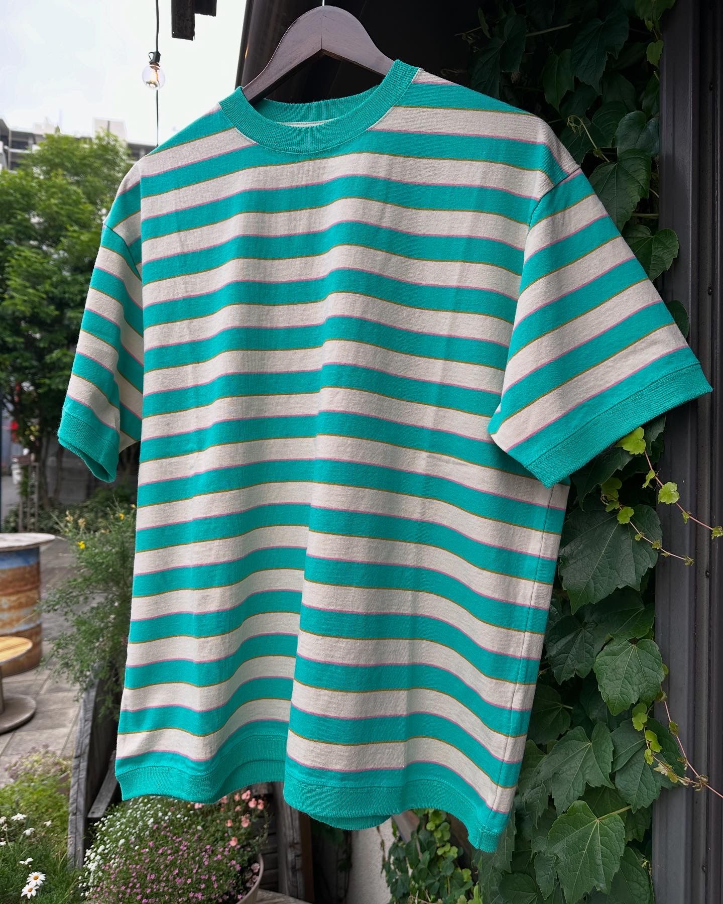 IMPRESTORE / インプレストア / ボーダーリブTシャツ / キンミヤボーダー(ミント系)