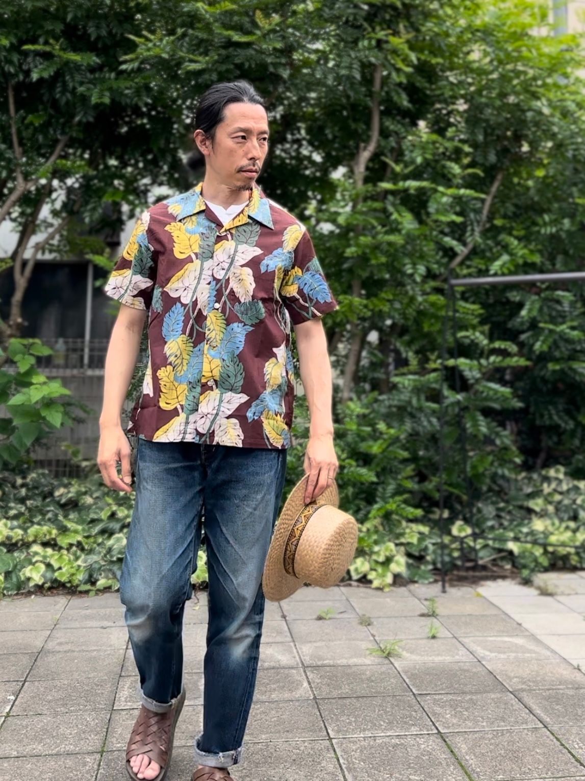 ALOHA SHIRT / “MONSTERA” / コットンリネン / 半袖オープンシャツ / モンステラ / アロハシャツ / ハワイアン / DK39093 / ブラウン(138)
