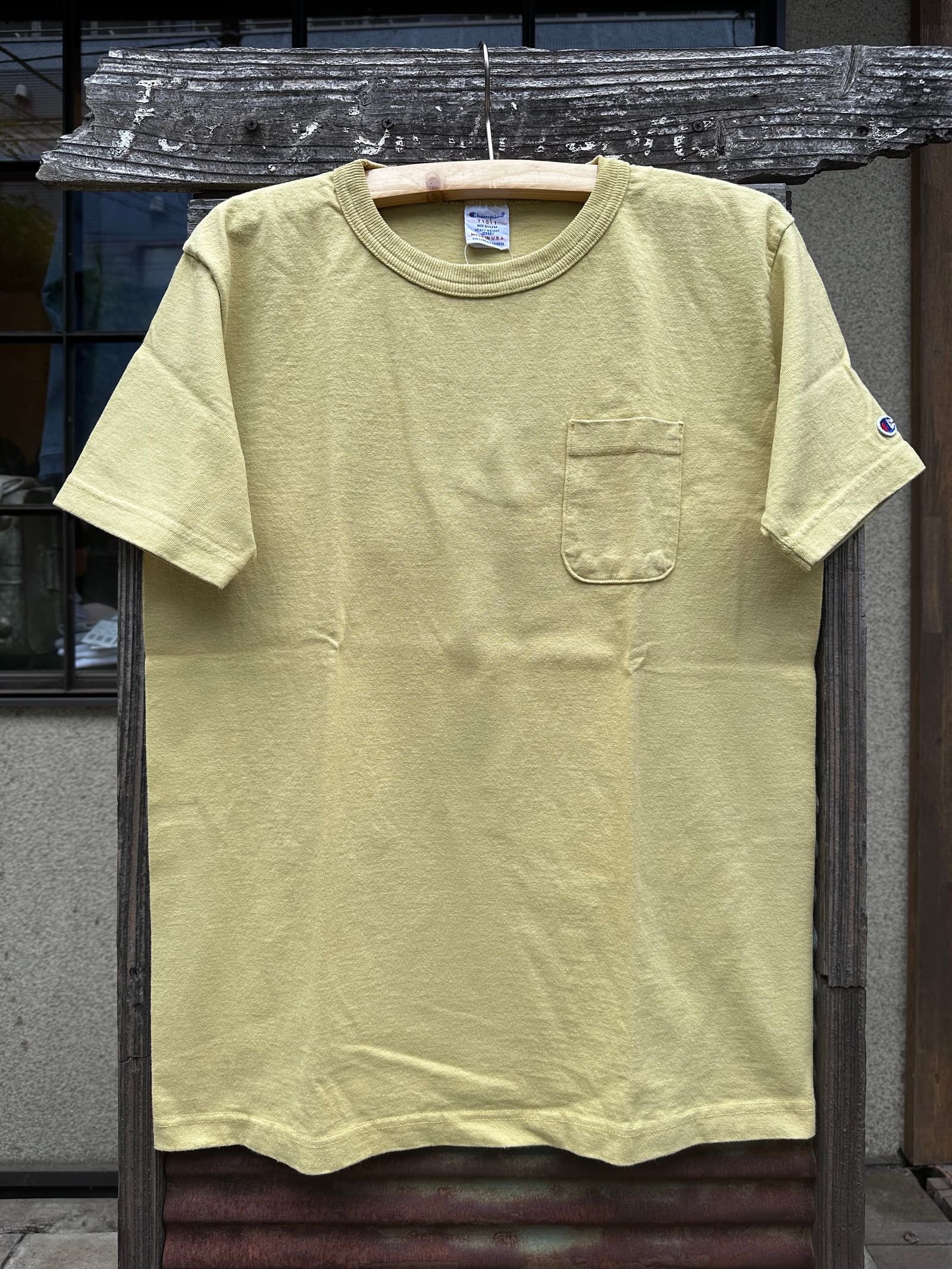 T1011 / ティーテンイレブン / ショートスリーブポケットTシャツ / MADE IN USA / メイズイエロー  / デッドストック