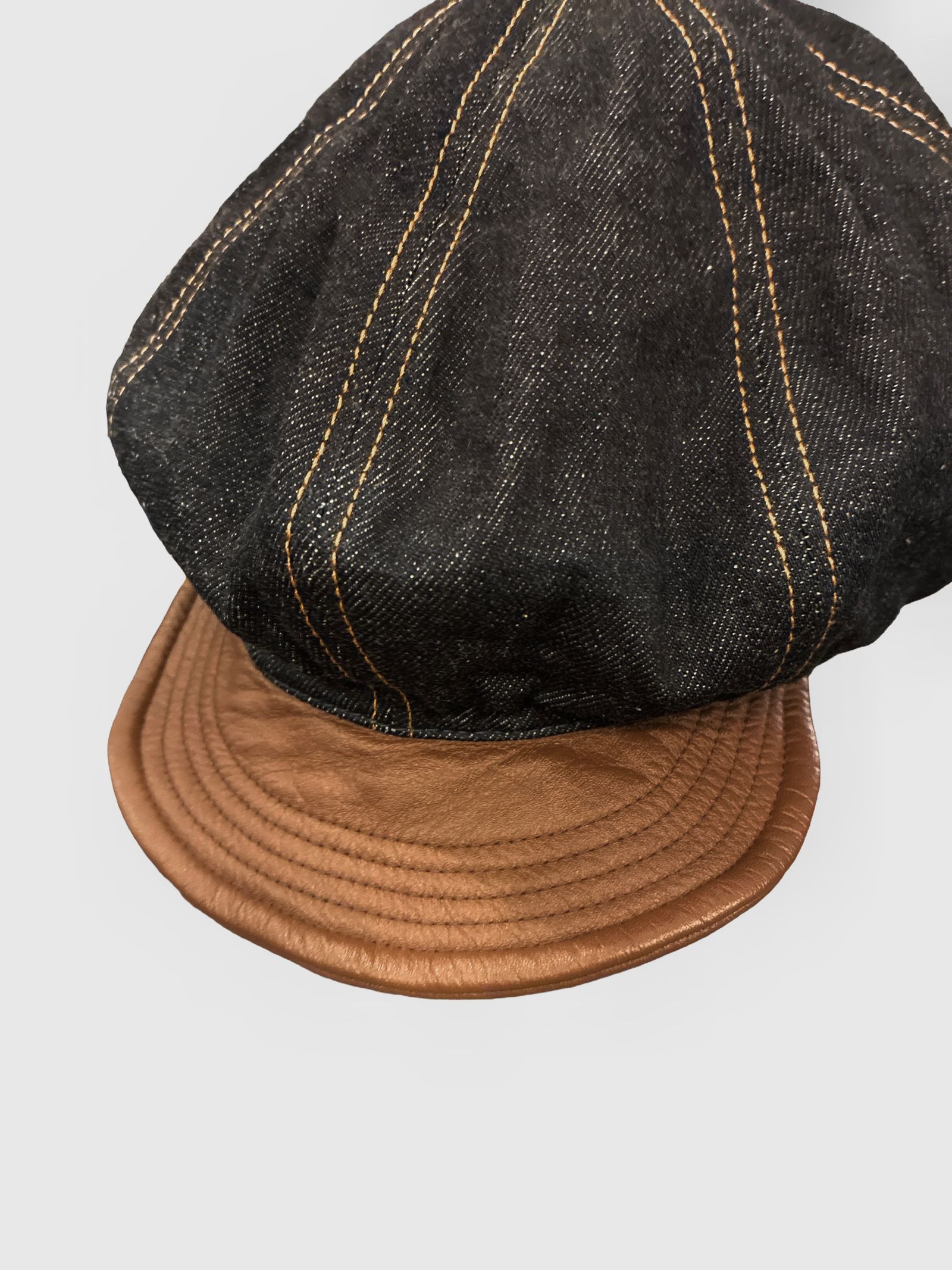 ハイアー / セルビッジデニム×レザーブリム キャスケット / SELVEDGE DENIM × LEATHER BRIM