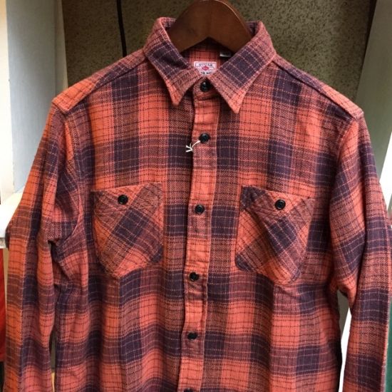 SUGAR CANE シュガーケーン ツイルチェックワークシャツ SC27062 レッド