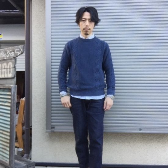 Mr.attick ミスターアティック ストーンウォッシュニット ネイビー