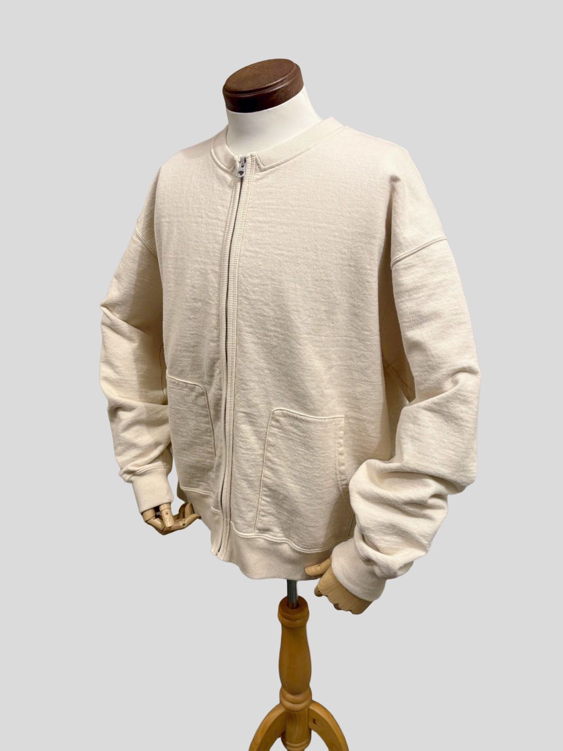 No,10 Crew Zip Parka クルーネックジップスウェットカーディガン / ナチュラル / UNISON SPECIAL ユニゾンスペシャル