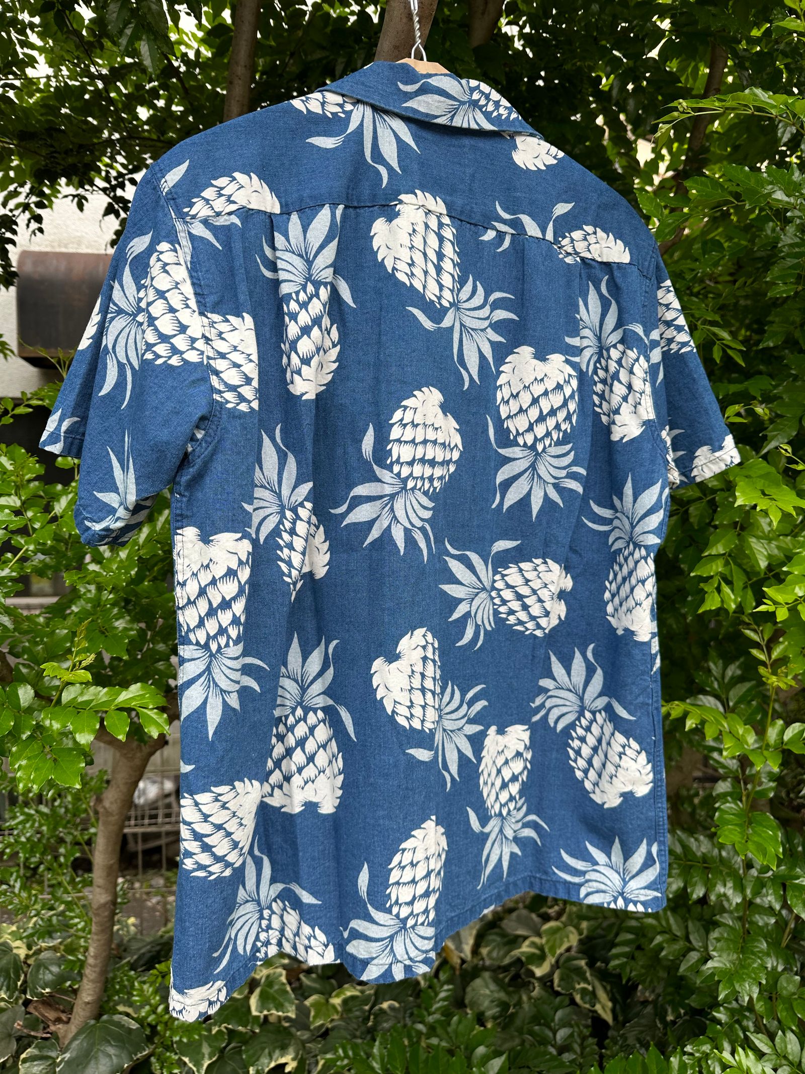 ALOHA SHIRT “DUKE’S PINEAPPLE ” / インディゴコットン / アロハシャツ / ハワイアン / パイナップル柄 / DK39045 / NAVY(128)