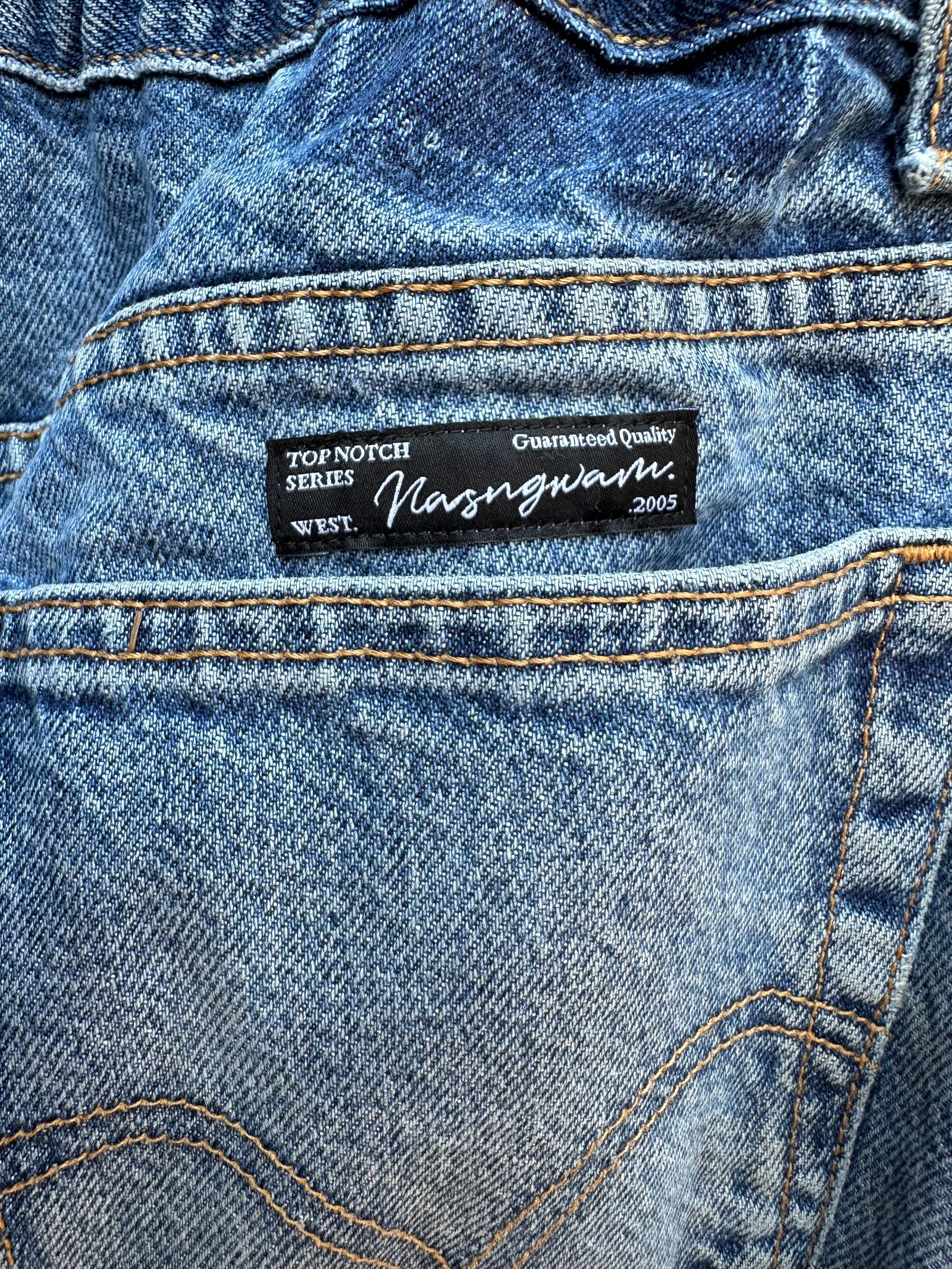 SASHIKO EASY DENIM PANTS / サシコイージーデニムパンツ  BLUE / L