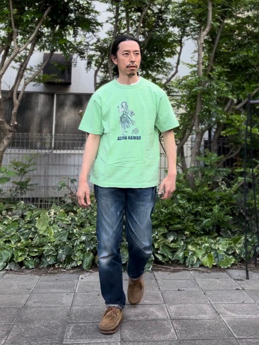 SS78675 / LADY DANCING HULA / ハワイアンフラTシャツ / グリーン