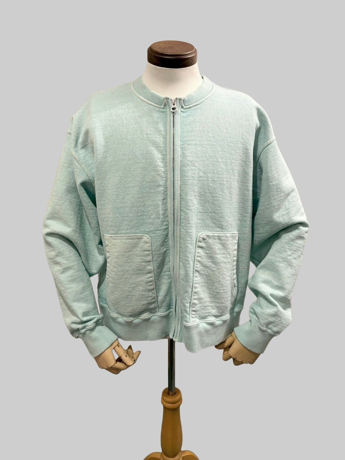 No,10 Crew Zip Parka クルーネックジップスウェットカーディガン / サックス / UNISON SPECIAL ユニゾンスペシャル