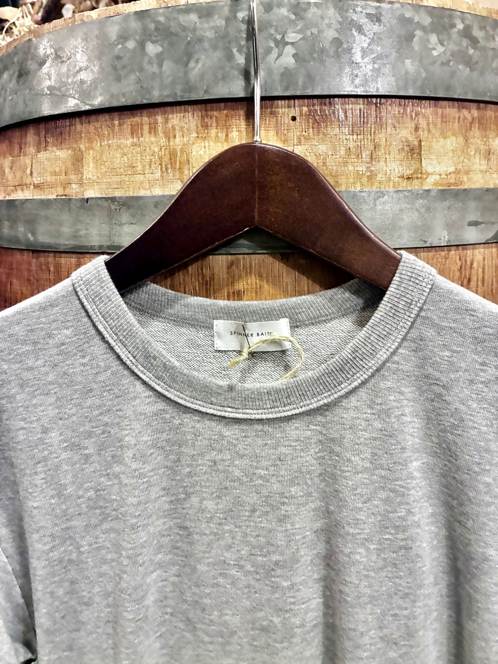 ミニ裏毛半袖リブTシャツ ヘザーグレー