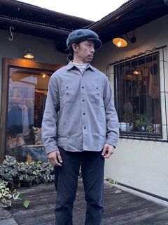 HAEAVY FLANNEL WORK SHIRT AGED MODEL / ヘビーネルワークシャツ / ネルシャツ / SC28975 / グレー(115)