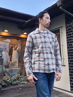 ライトフランネル ワンナップ オンブレチェックシャツ / ブラウン
