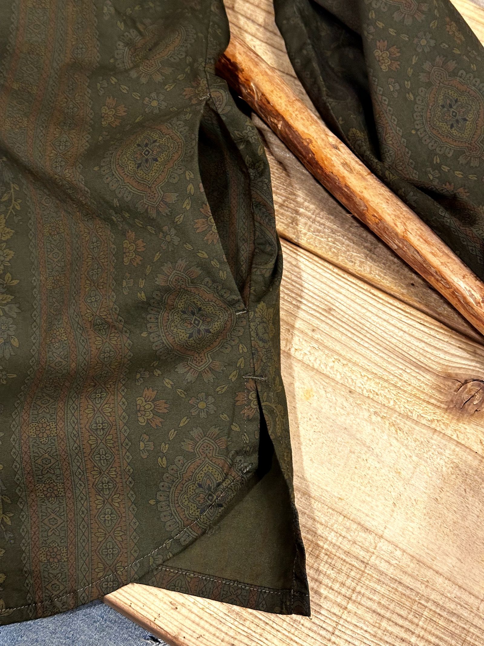 ナスングワム / ARTISAN SHIRT JACKET / バンドカラーシャツ / オリーブ