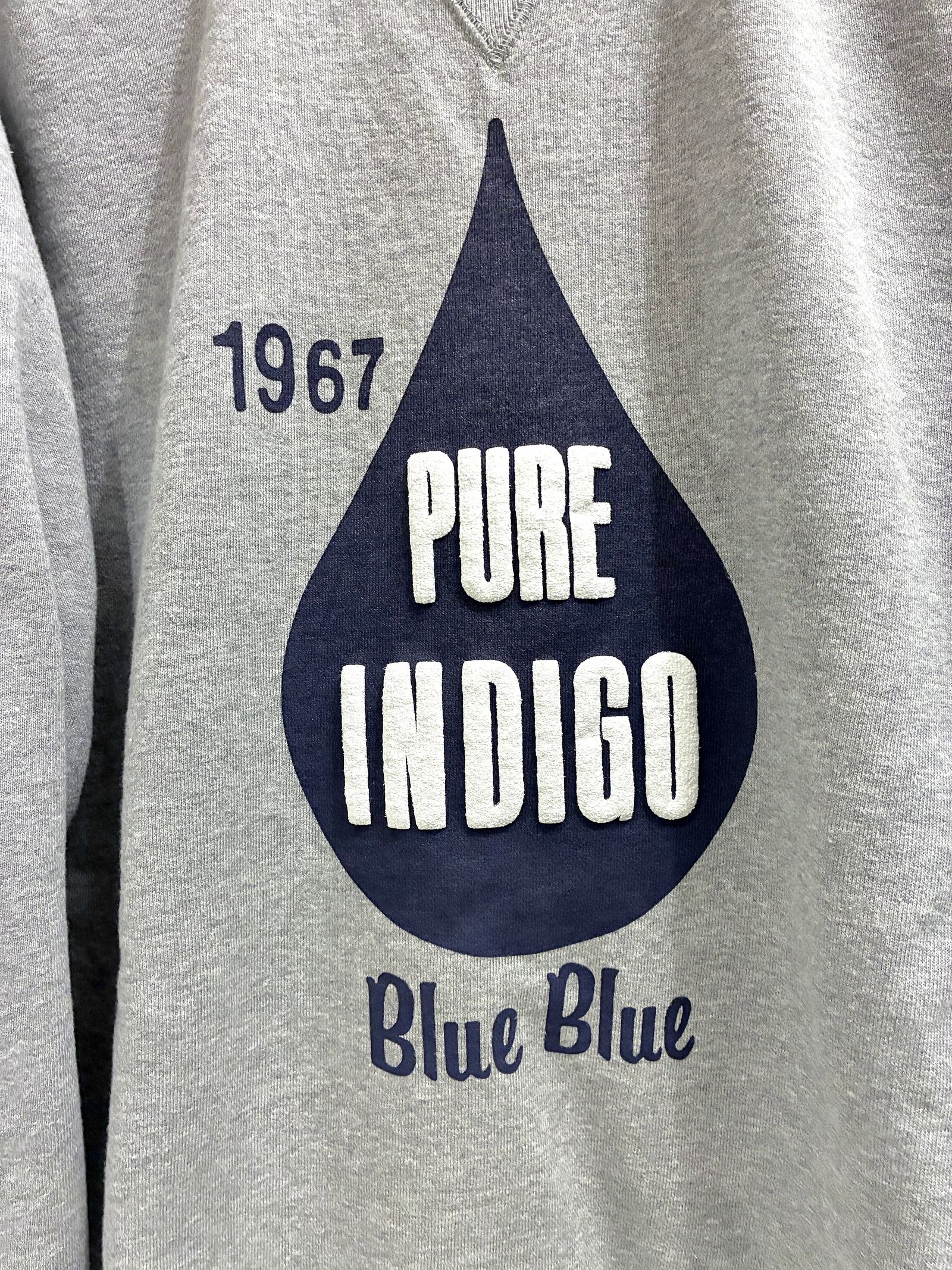 BLUE BLUE インディゴドロップ BB クルーネックスウェット/ グレー / ブルーブルー