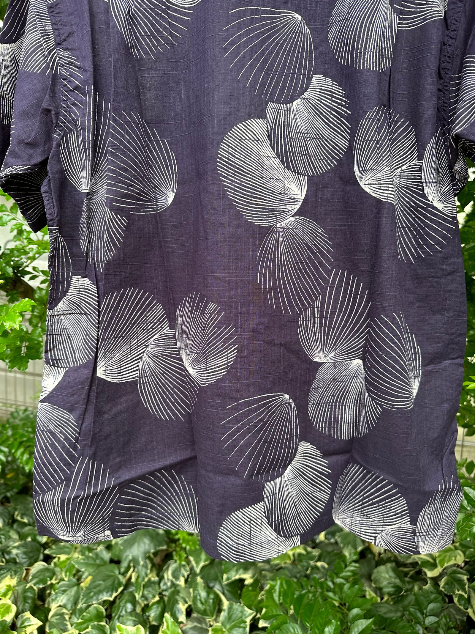 ALOHA SHIRT / “DUKE’S SHELL” / コットンリネン / 半袖オープンシャツ / 貝殻 / シェル柄/ アロハシャツ / ハワイアン / DK39094 / ネイビー(128)