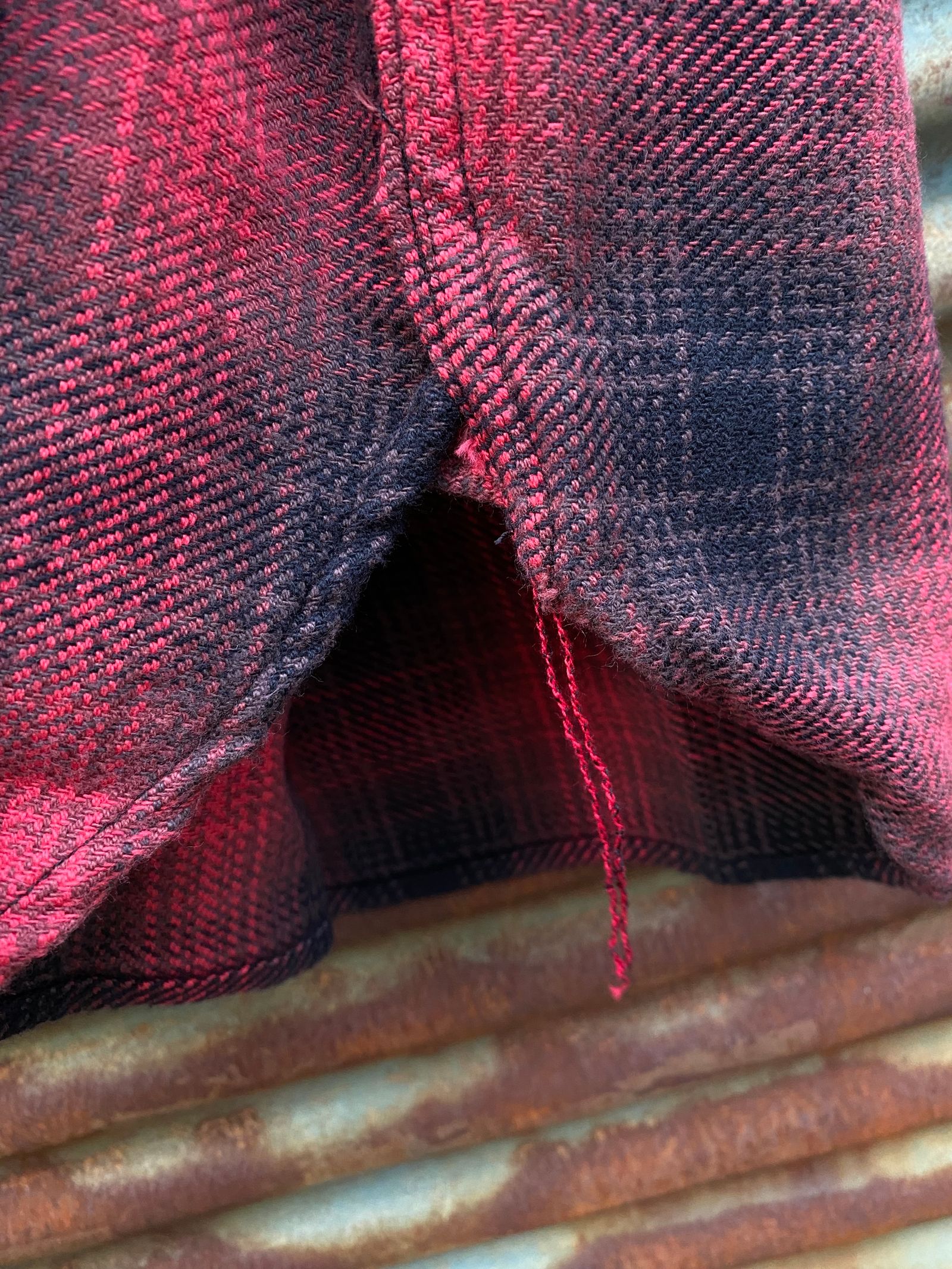SC28954 / TWILL CHECK WORK SHIRT / ヘビーネルワークシャツ / ネルシャツ / オンブレチェックシャツ / RED(165)