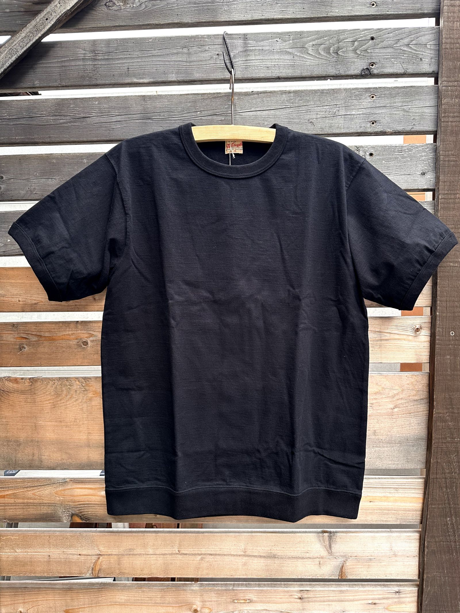 WHITESVILLE / ホワイツビル 14/- HALF SLEEVE RIB T-SHIRT / 半袖リブTシャツ / WV79147 ブラック(119)