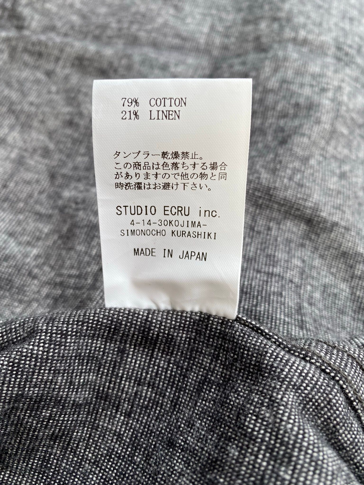 F3471 / C/L TWEED BAND COLLAR SHIRT / CLツイードバンドカラーシャツ / ブラック