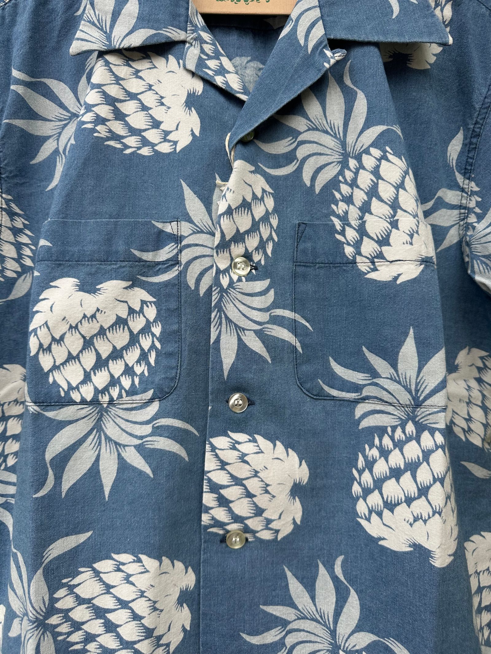 ALOHA SHIRT “DUKE’S PINEAPPLE ” / インディゴコットン / アロハシャツ / ハワイアン / パイナップル柄 / DK39045 / BLUE(125)