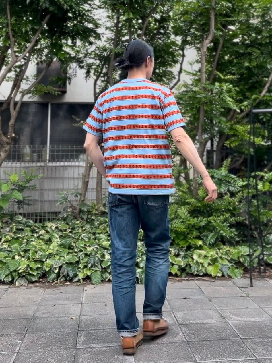 SC77706 / アンカーモチーフジャガード 半袖Tシャツ / サックス