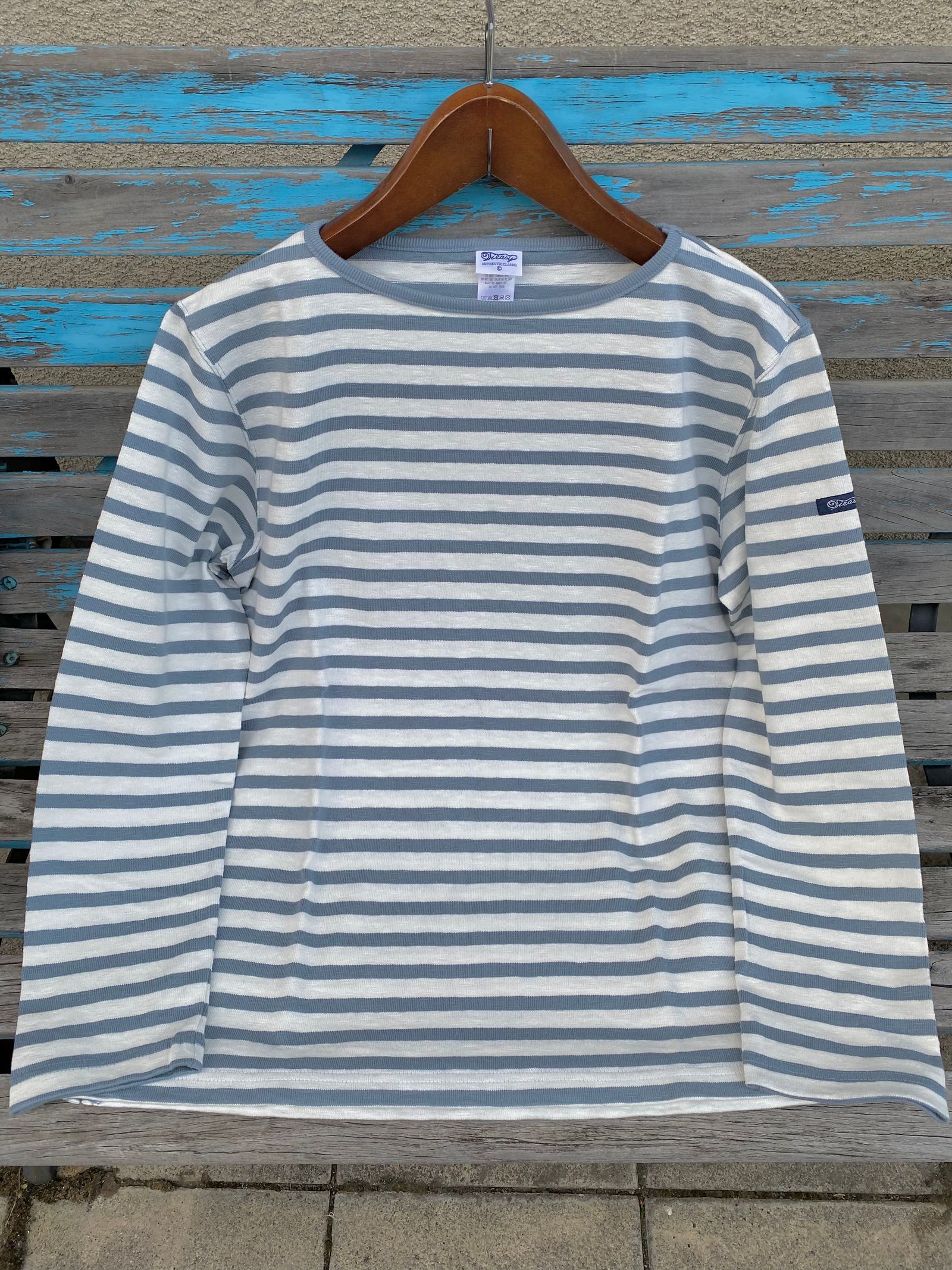 HDCS BOATNECK BORDER BASQUE SHIRT / ボートネックボーダーバスクシャツ / WHITE × LT BLUE