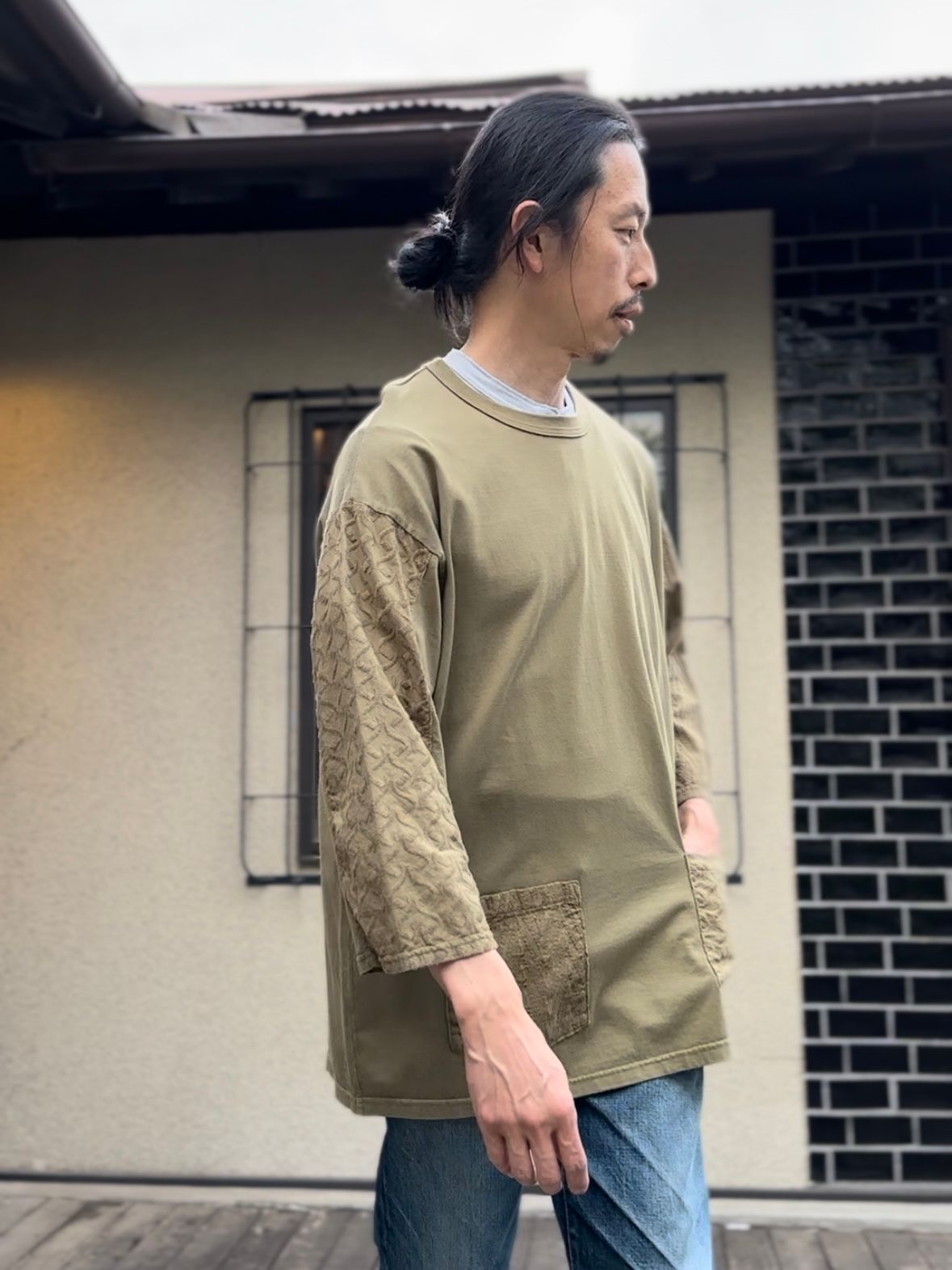 NEEDLE CUTSEW / ニードルカットソー / オリーブ