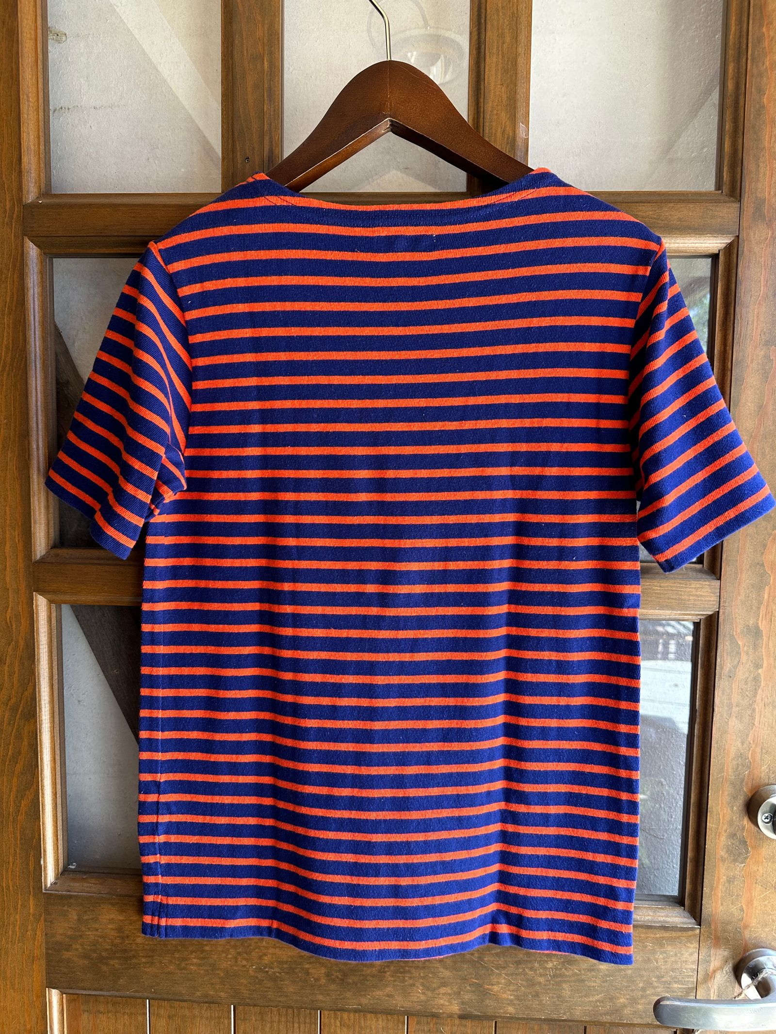 ボーダーボートネックTシャツ / ネイビー
