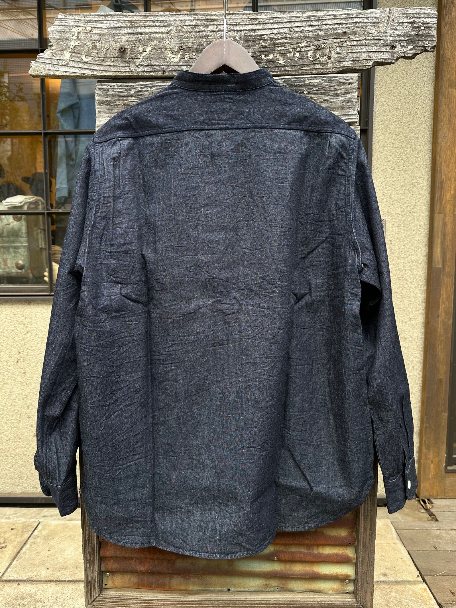F3470 / DENIM BAND COLLAR SHIRT / デニムバンドカラーシャツ / WAワンウォッシュ