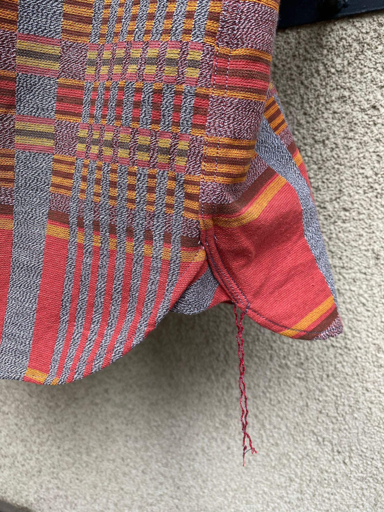 シュガーケーン / TWIST MOCK DOBBY CHECK S/S WORK SHIRT / 半袖ワークシャツ / チェックシャツ / レッド