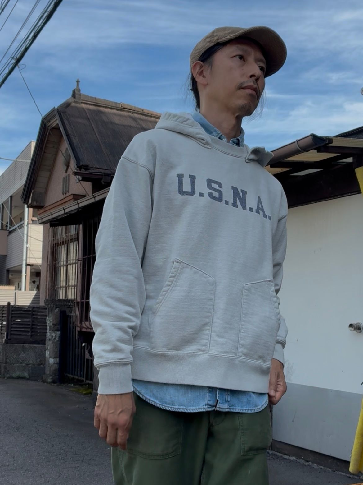 ビッグジョン / アフター・フード ヴィンテージスウェットパーカー / 後付けパーカー / [U.S.N.A] AFTER HOODIE / グレー…