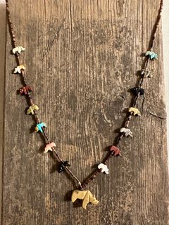 HECTER GOODLUCK NAVAJO / マルチストーンベアフェティッシュネックレス