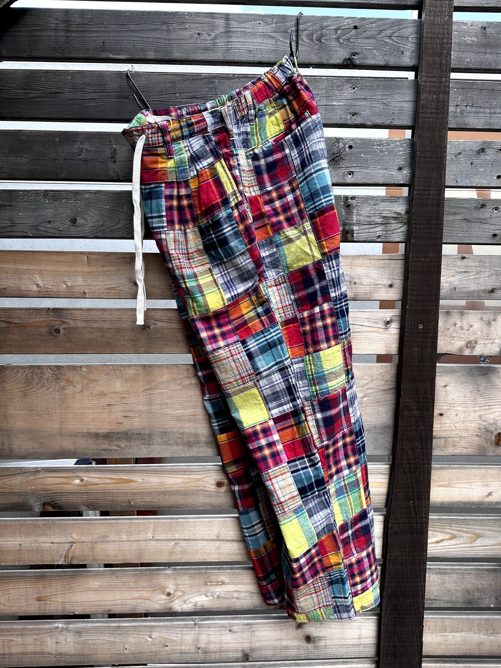 ナスングワム / Jack Tuck Pants / Check / マドラスパッチワークパンツ