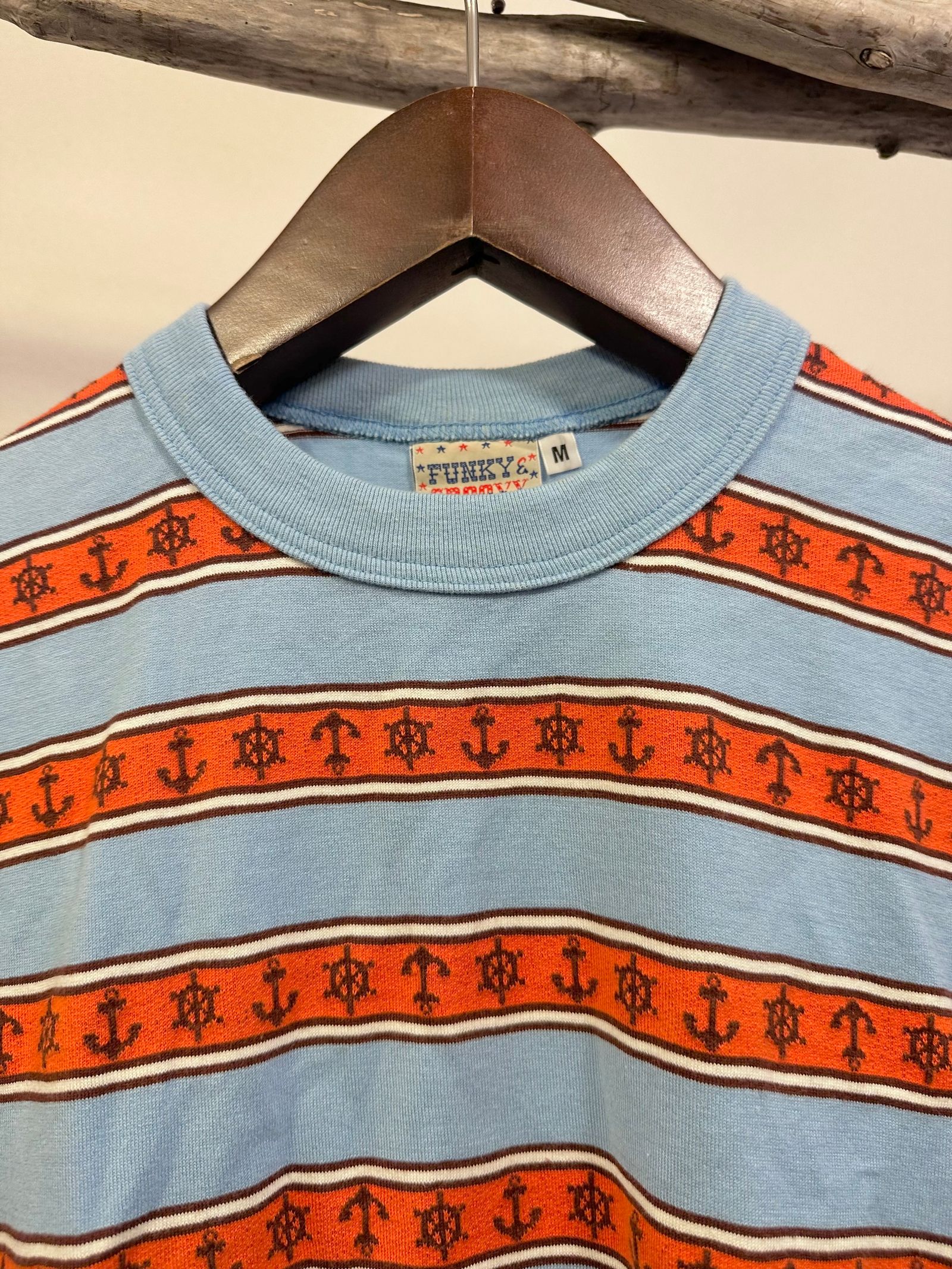SC77706 / アンカーモチーフジャガード 半袖Tシャツ / サックス