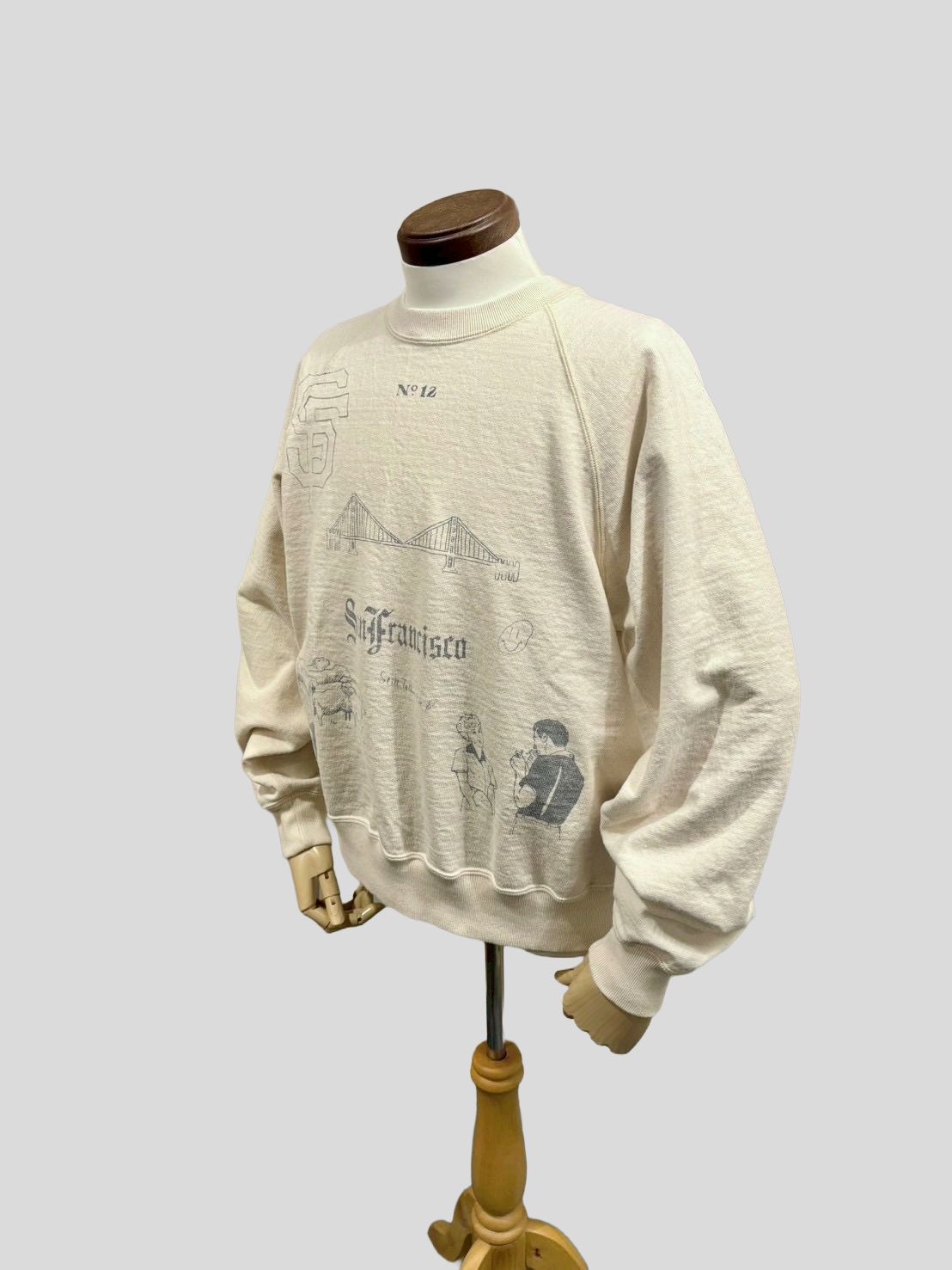 No,10 Crew(Sanfransisco) クルーネックスウェット サンフランシスコ / ナチュラル / UNISON SPECIAL ユニゾンスペシャル