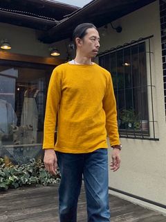 te002 TIEASY ORIGINAL BOATNECK SHIRT  / オリジナルボートネックシャツ / MUSTARD