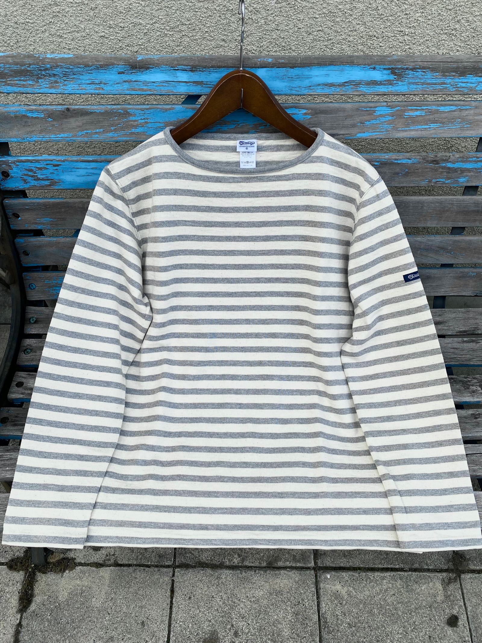 HDCS BOATNECK BORDER BASQUE SHIRT / ボートネックボーダーバスクシャツ / MIX GREY × NATURAL