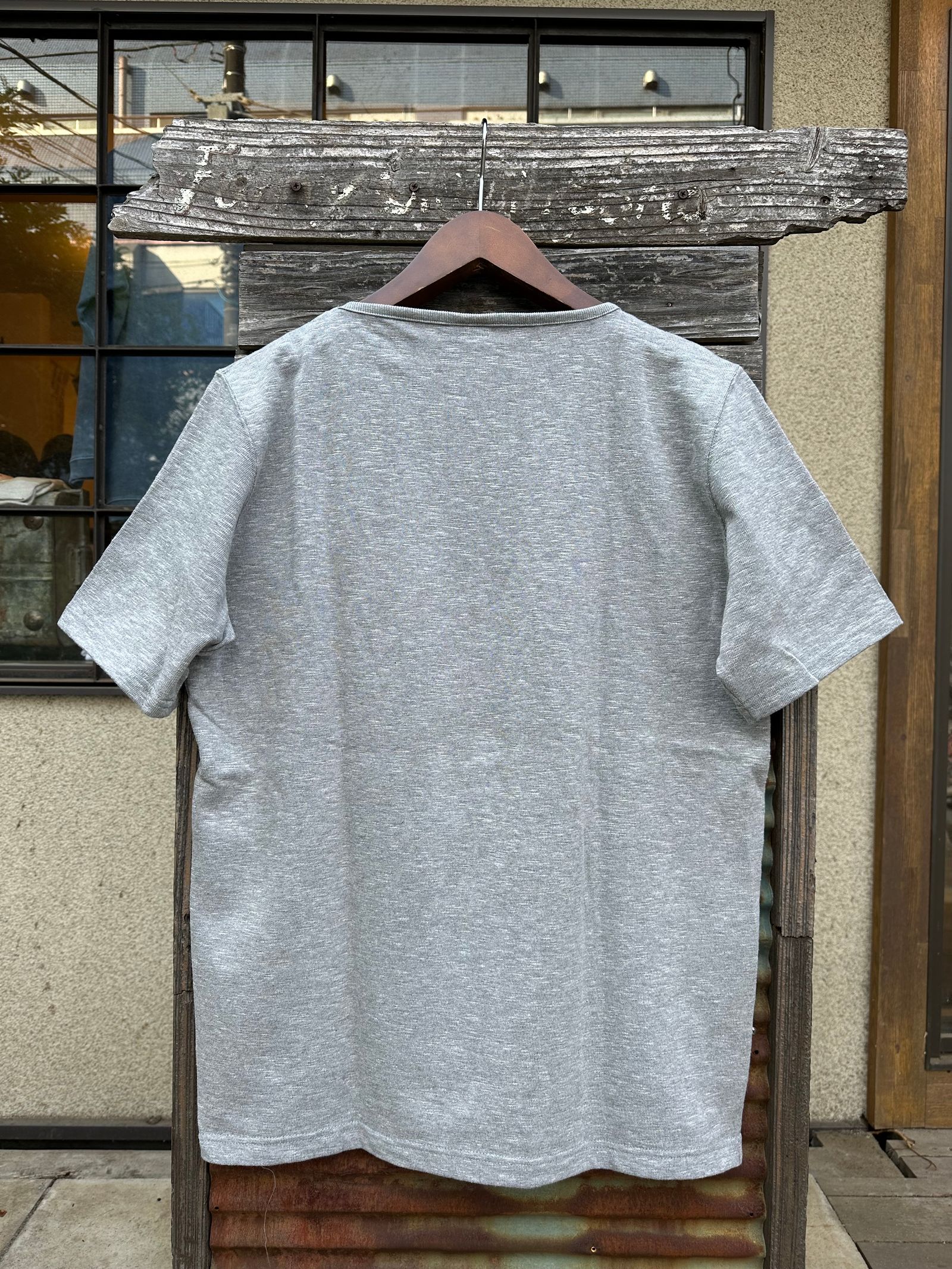 te001SSPK / HDCS ポケットTシャツ / 半袖バスクシャツ / ミックスグレー
