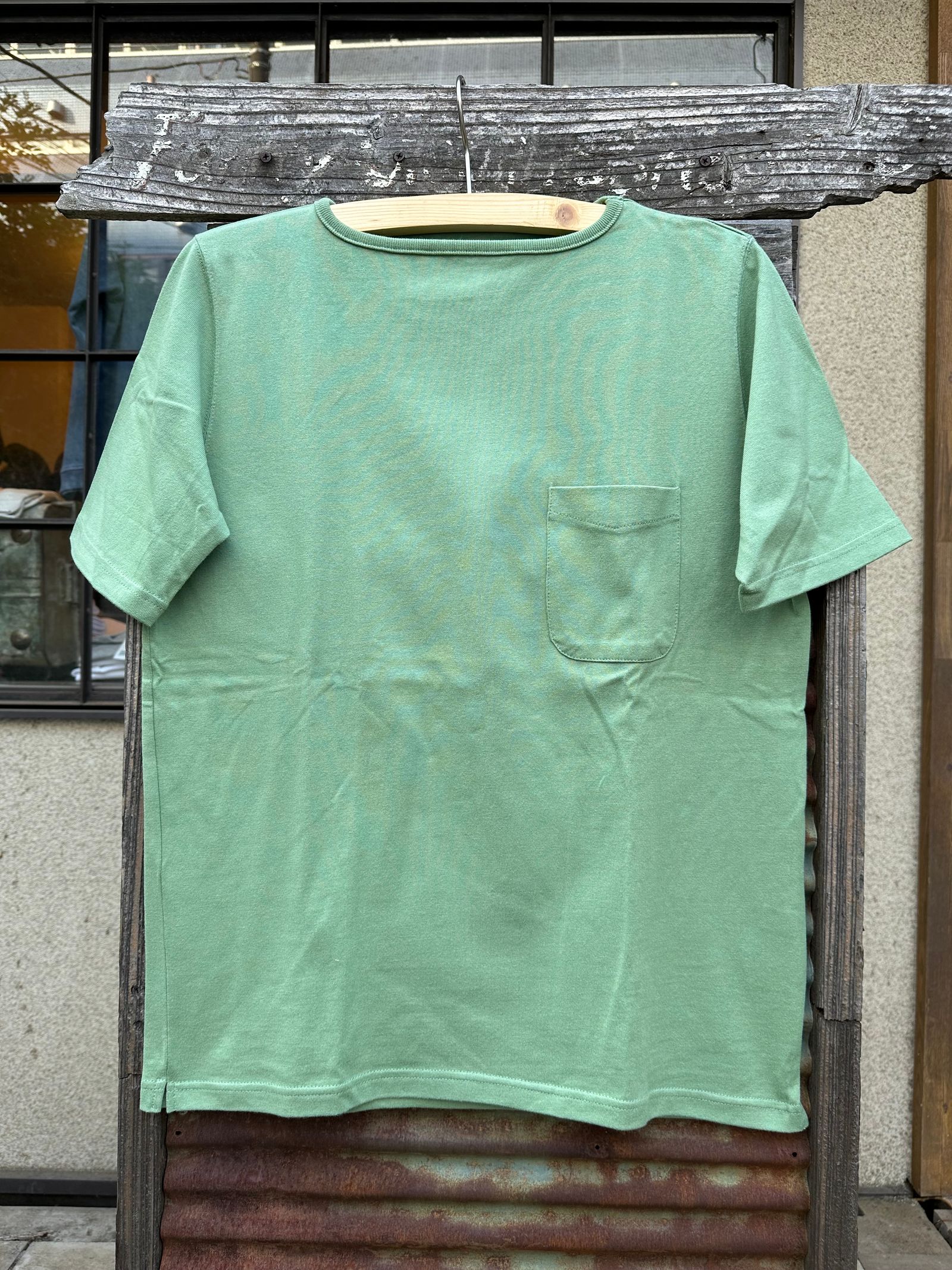 te500 / SUMMER KNIT PK T-SHIRTS / サマーニット / ポケットTシャツ / PEAL GREEN